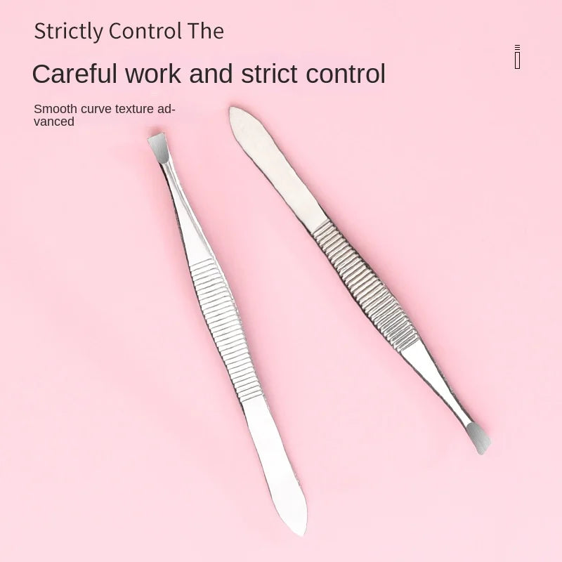 2Pcs/Set Professional Stainless Steel Hair Removal Clip Eyebrow Face Hair Remover Tweezers Makeup Tool Pinset
