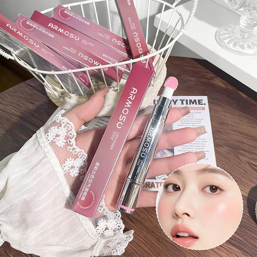 Matte Liquid Blush Sponge Wand Face Highlighter Long Lasting Natural Skin Tint Cheek Makeup