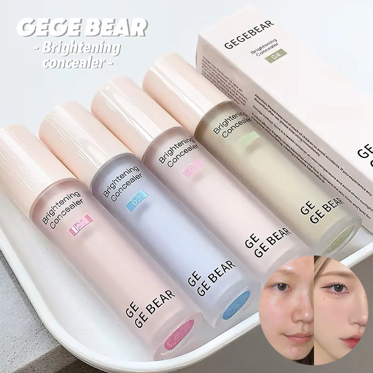Gege Bear Makeup Face Concealer Full Coverage Long Lasting Waterproof Liquid Base Eye Dark Circles Concealer