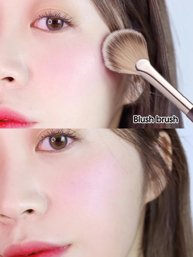 Powder blusher high gloss brush, soft hair, no powder, easy to apply makeup, novice powder blusher makeup brush, beauty tool