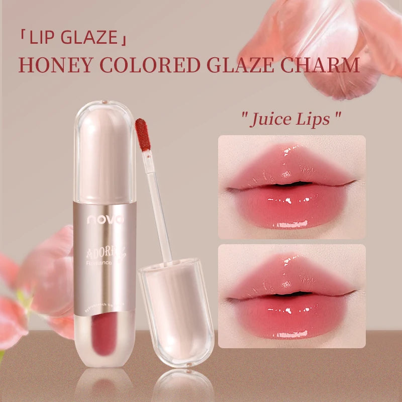 NOVO Mirror Water Gloss Lip Enamel Light And Non Sticky Lip Gloss, Plain Makeup, Light Makeup, Nude Color Series, White Lipstick