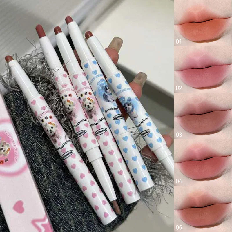 HERORANGE Dual-Ended Lip Liner & Velvet Matte Lipstick - Precision Lip Contouring with Soft Misty Finish