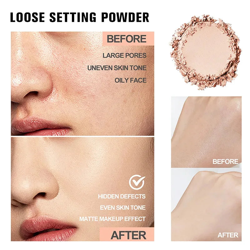 Banana Luxury Powder for Women Face Foundation Banana Powder Bottles Loose Powder Authentic Oil-Control Beauty Make Up