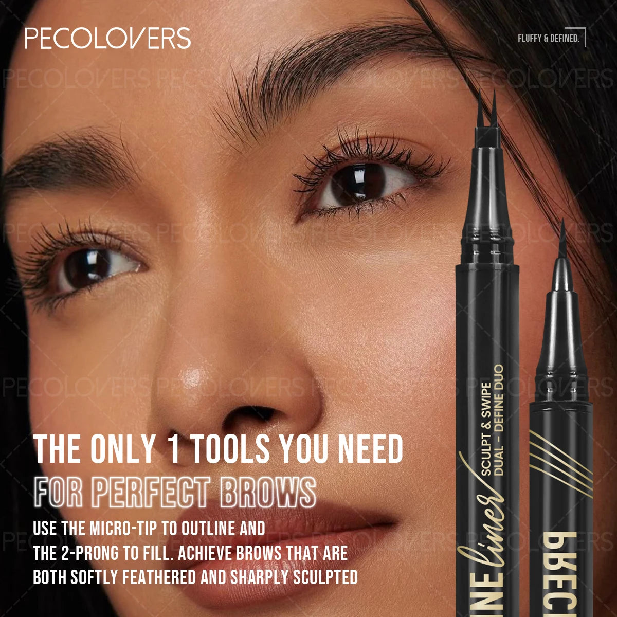 2 Forks Liquid Eyebrow Pencil Ultra-fine Eyebrow Tattoo Enhancer Waterproof Lasting Natural Eyelash Eyeliner Pen Makeup Cosmetic