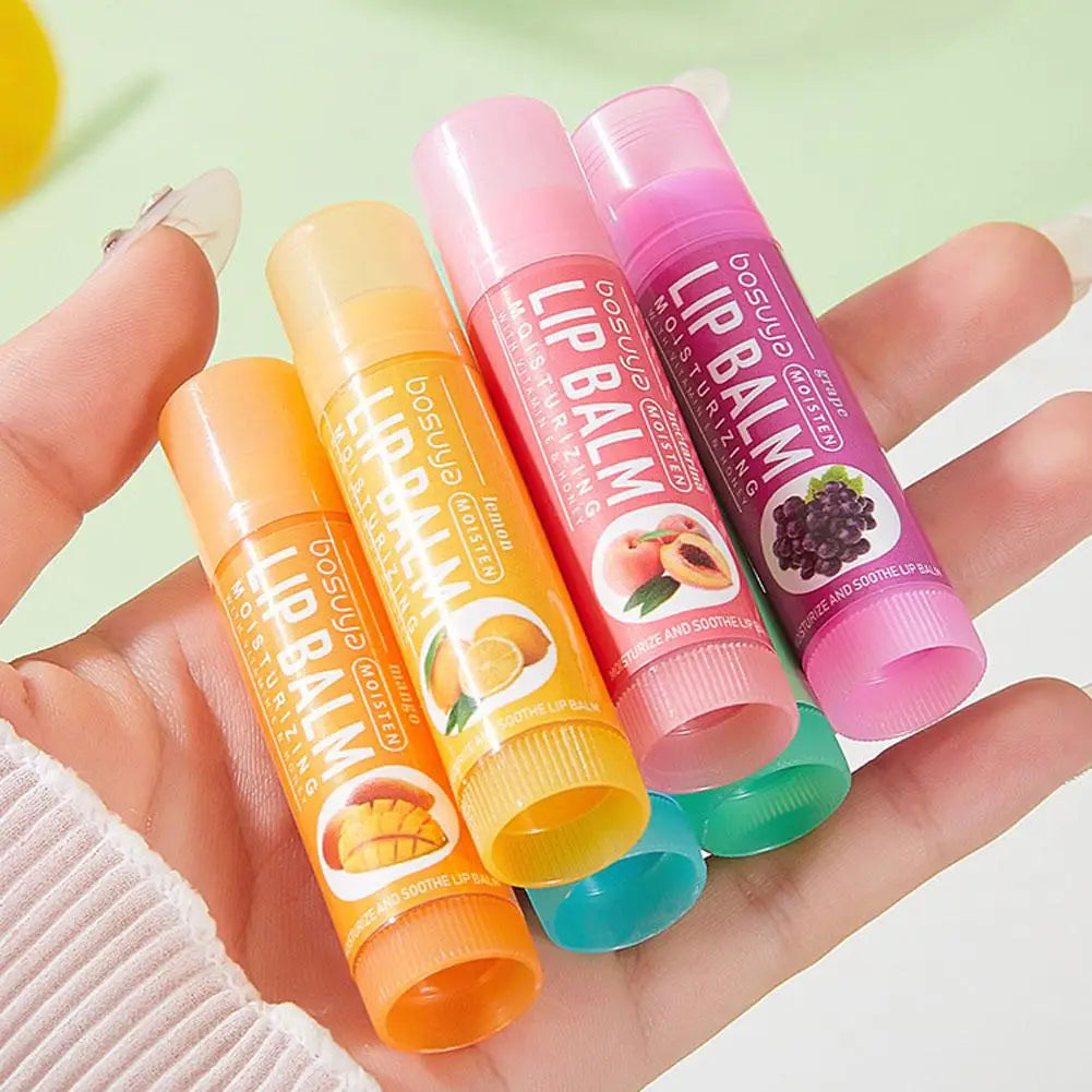 NEW 24PCS/BOX Fruit Series Lip Balm Set Honey Grape Avocado Moisturizing Repair Anti-Cracked Non-sticky Lip Balm Lips Skin Care