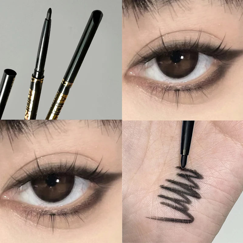 1/2/5Pcs Punk Black Eyeliner Gel Pencil Waterproof Quick Dry High Pigmented Matte Smooth Liner Beginner Friendly Bold Eye Makeup