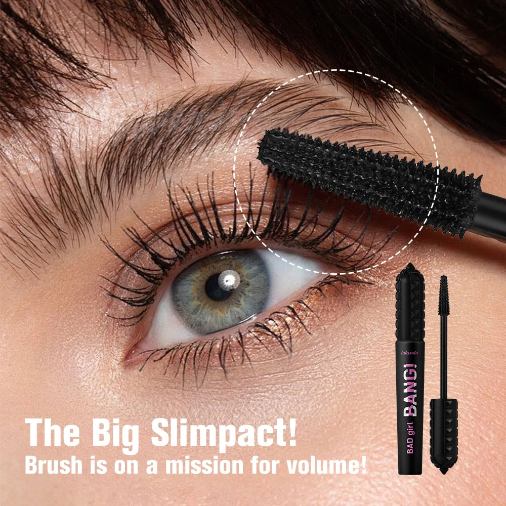 Black Waterproof Mascara 4D Lengthening Curling Volumizing Eyelash Extension Smudge Proof Long Lasting Korean Eye Makeup