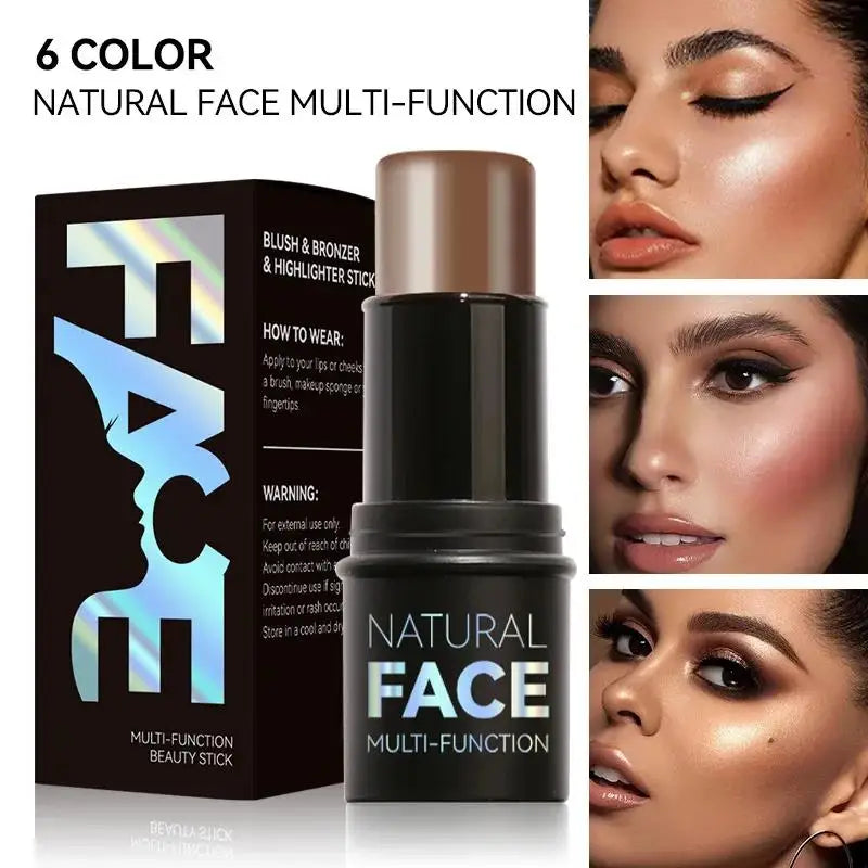 3D Face Sculpting Highlighter Blush Contour Stick Multifunctional Makeup Enhancer Easy Apply Brightening Skin Tone