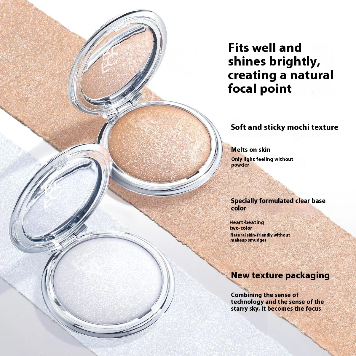 FOCALLURE Highlighter Bronzer Cream Monochrome Highgloss Glitter Long-Lasting Natural Matte Concealer Contouring Make Up