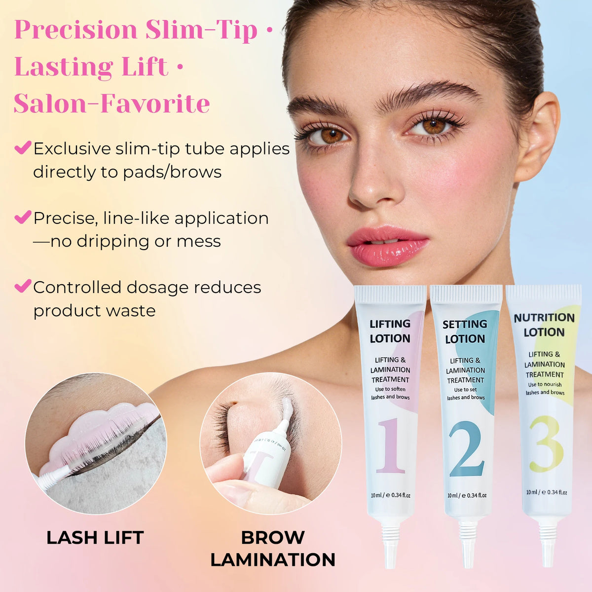 LOMANSA New 10ml Fix Perming Tube Set Lash Lift Brow Lamination Perm Fixation Setting Nutrition Lotion Eyelashes Makeup Tools