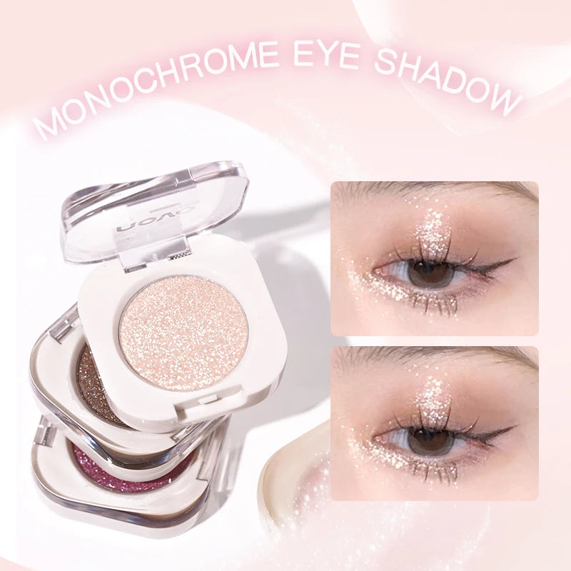 Diamond Silver Eyeshadow Lasting Waterproof Monochrome Shiny Eye Makeup Palette Shimmer Matte Grey Pink Brown Eye Shadow Cosmeti