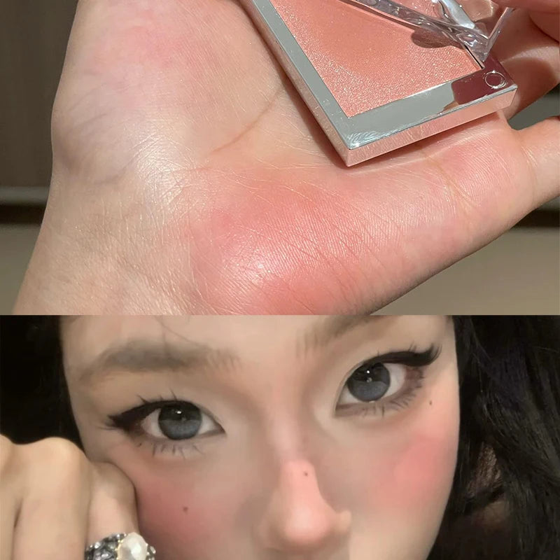 Monochrome Blush Palette Matte Shimmer Peach Pink Rouge Rose Red Cheek Tint Blusher Powder Natural Face Contouring Shadow Makeup
