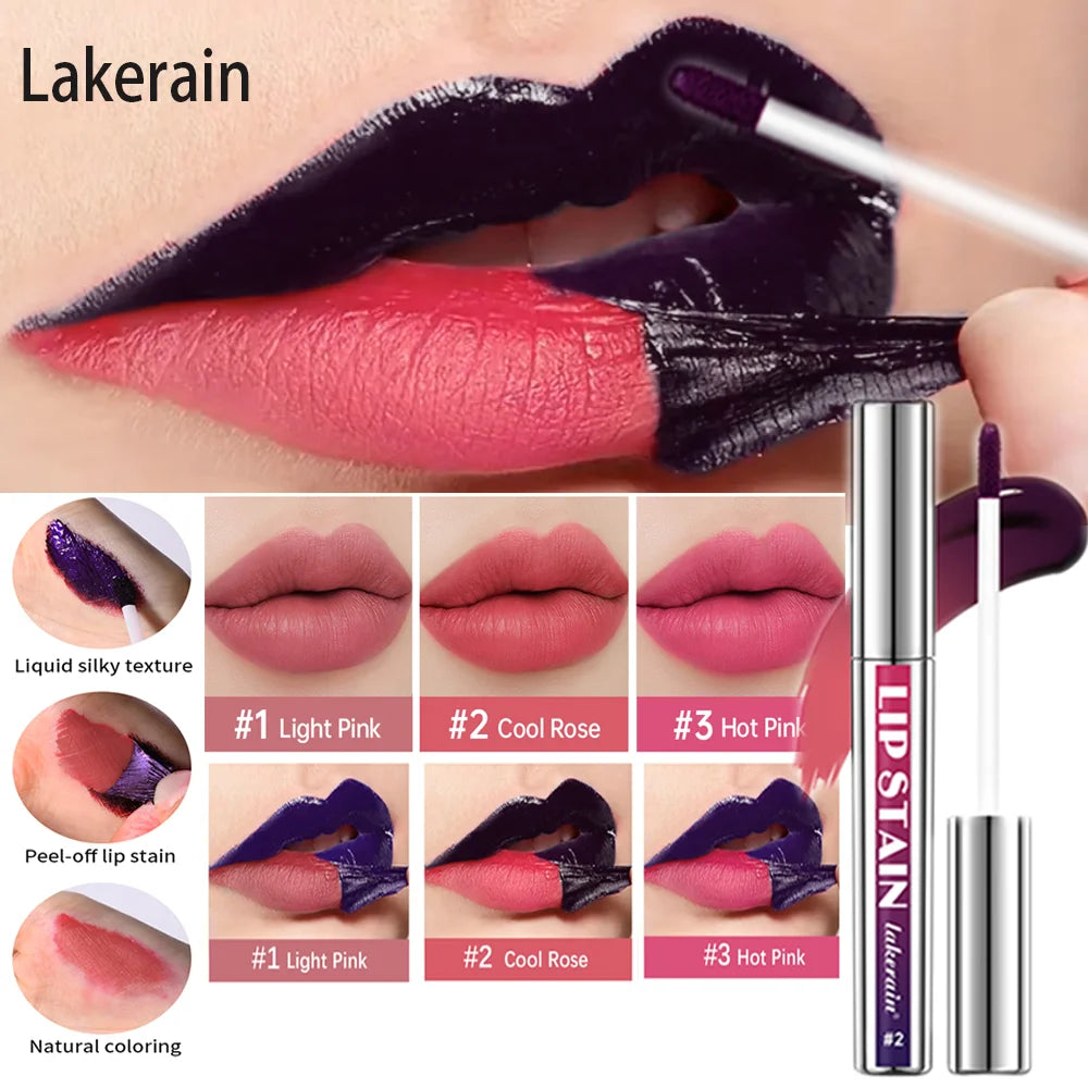 Peel Off Lip Stain Long Lasting Waterproof Reveal Lip Tint Transfer Proof Pink Red Non-stick Cup Lip Stain Makeup Cosmetics