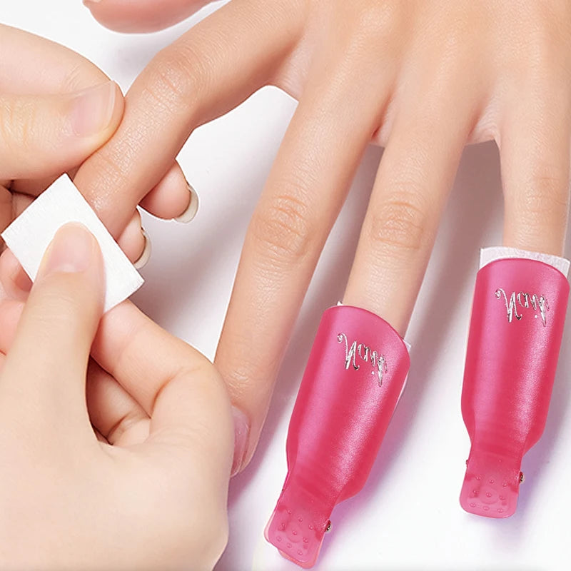 10Pcs/Bag UV Gel Nail Polish Remover Clips Acrylic Nail Art Soak Off Cap Clips DIY Nails Cleaning Manicure Finger Wrap Tools
