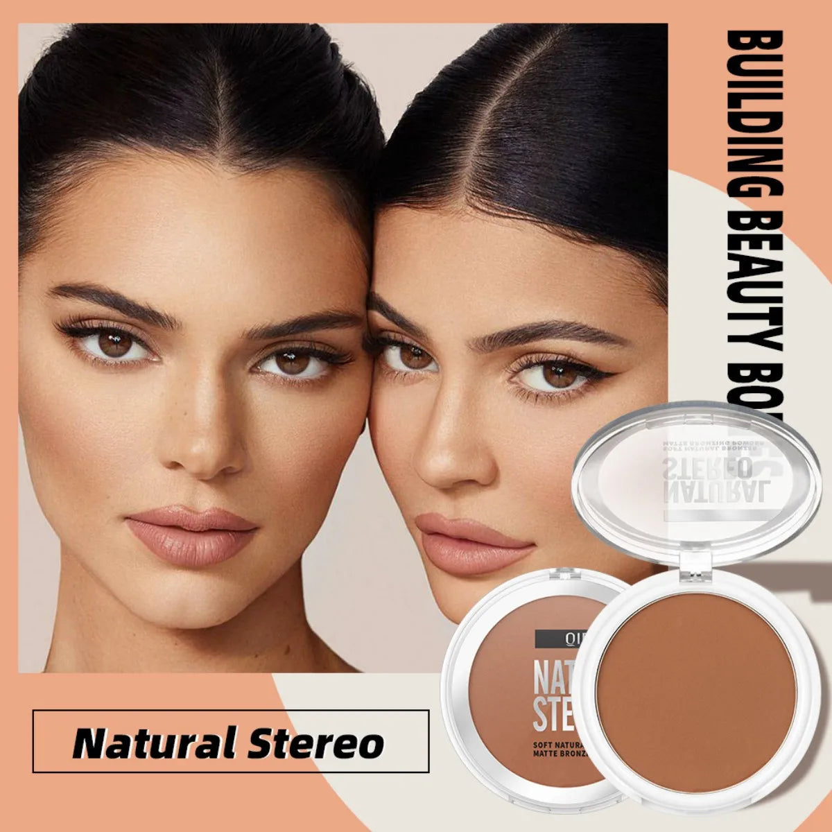 Contour Palette with Mirror Shadow Powder Bronzer Three-Dimensional Nose Shadow Repair Powder Facial Concealer Cosmetics Makeup