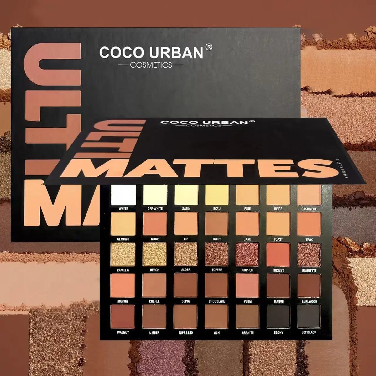 COCO URBAN 35-Color Eyeshadow Palette Shimmer Matte Glitter Makeup Kit for Stage Cosplay Artists