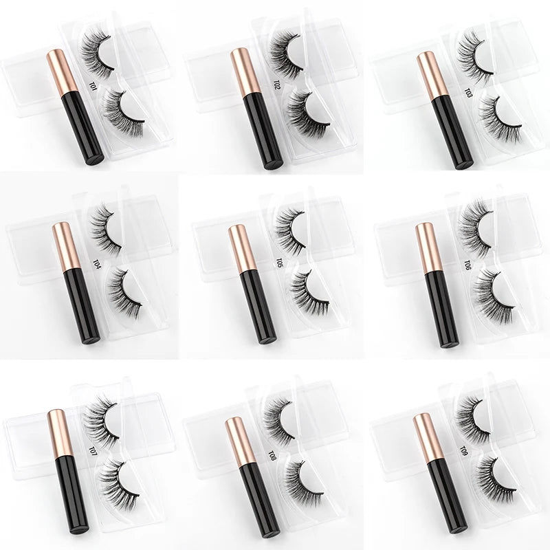 1 Pair Magnetic Eyelashes Wispy 3D Mink Lashes Natural Long Faux Cilios Eyelash Extension Handmade False Eyelashes Makeup Tools