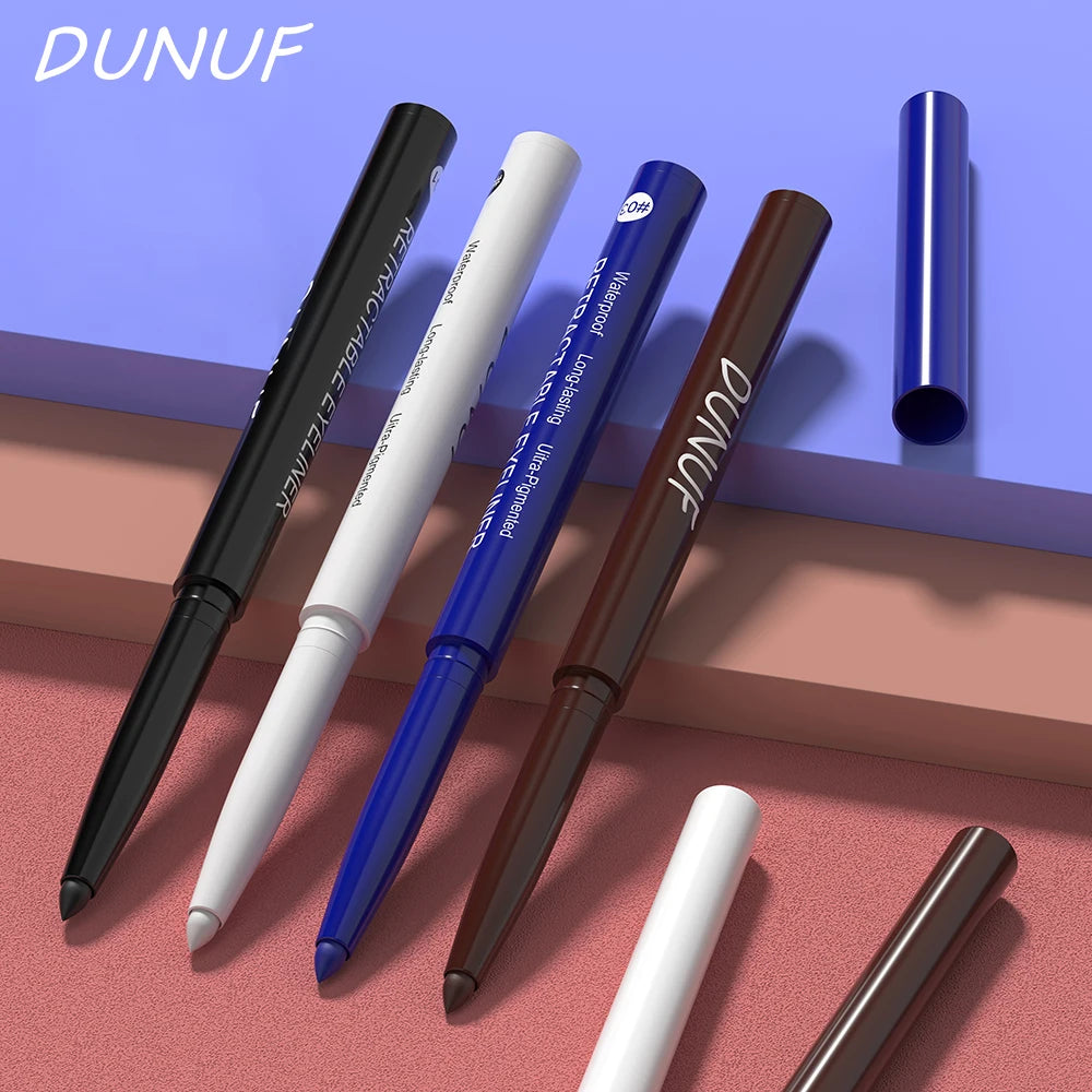 DUNUF 4 Pcs Durable Waterproof Eyeliner Pencil Non-smudging Soft Easy to Operate Sweat-proof and Easy to Color Beginner Friendly
