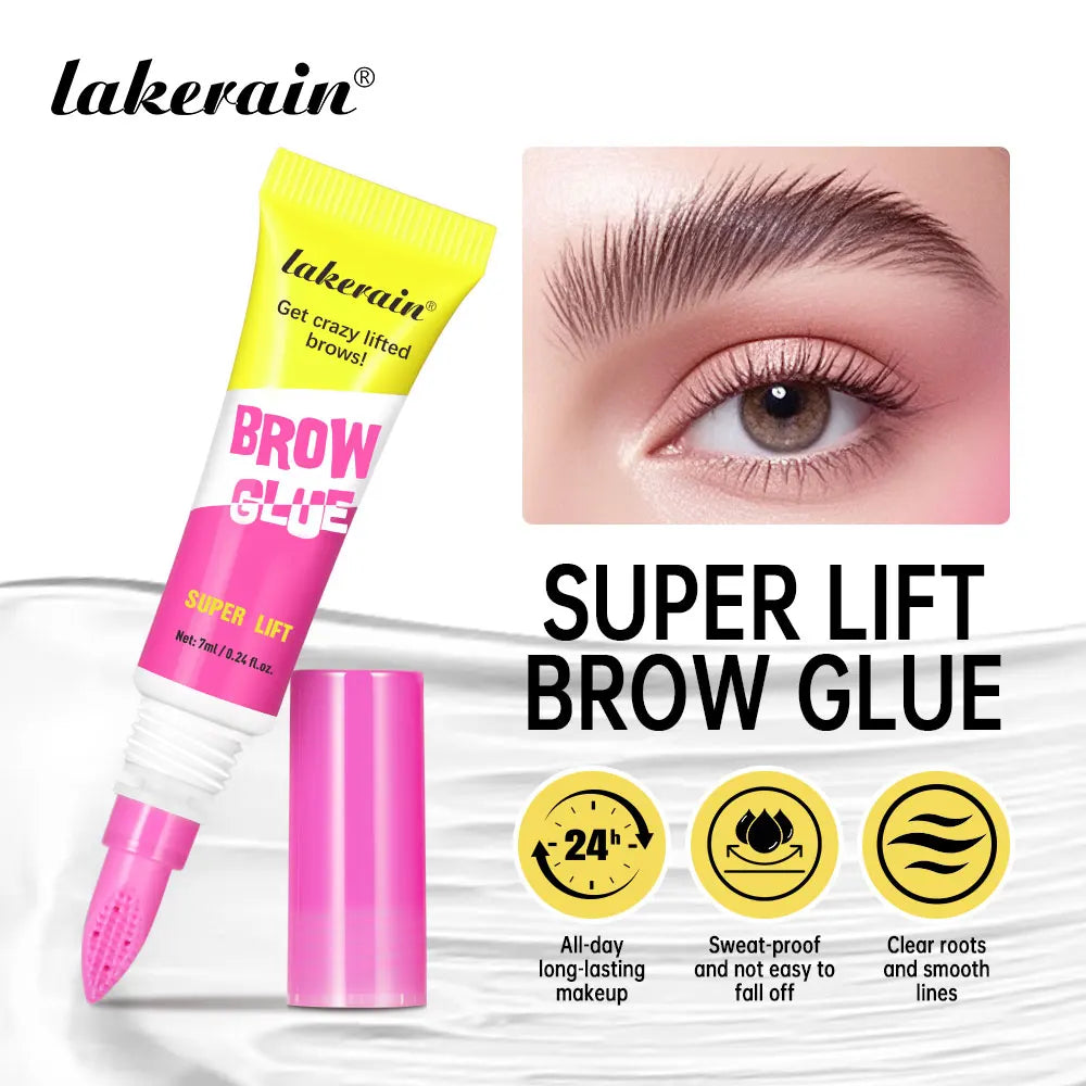 Super Lift Brow Glue Lamination Gel Crazy Lift Brow Long-lasting Strong Hold & Built-In Styling Comb Clear Eyebrow Gel Cosmetics