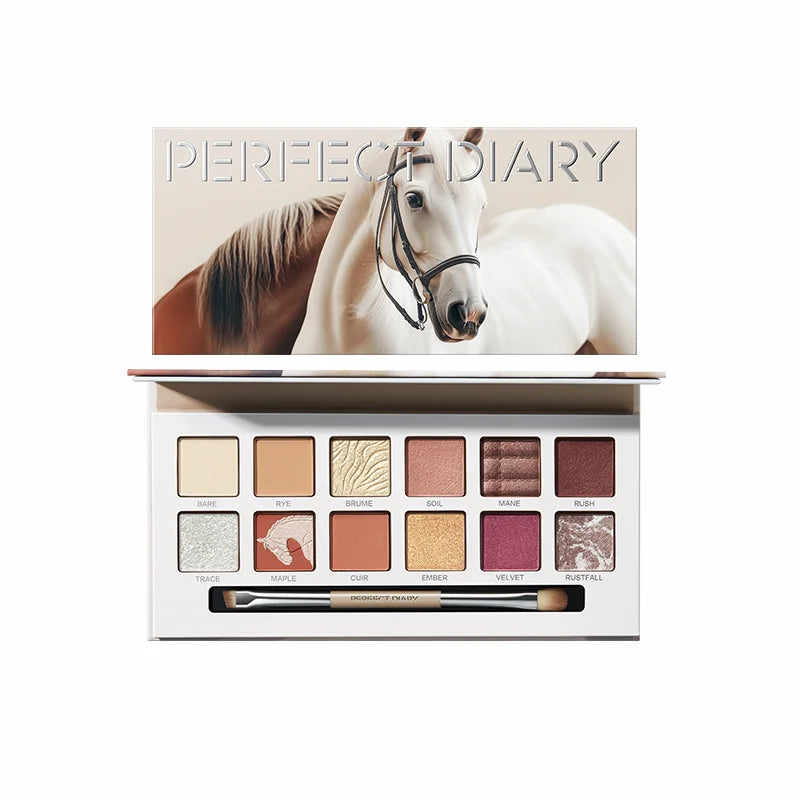 Perfectdiary Makeup 12 Color Eye Shadow Plate Set Eyeshadow Palette Matte Shimmer Pigment Waterproof Shadows With Brush
