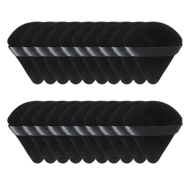 10-20PCS Triangle Velvet Powder Puff Set - Dual Use Face/Body Makeup Sponges | Hypoallergenic Travel Essential Vegan Tools